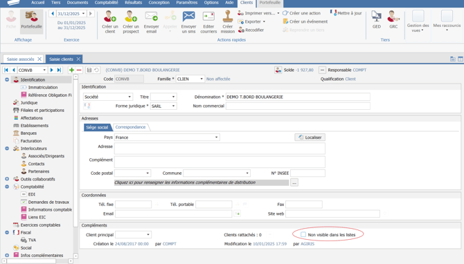 non visible dans les listes